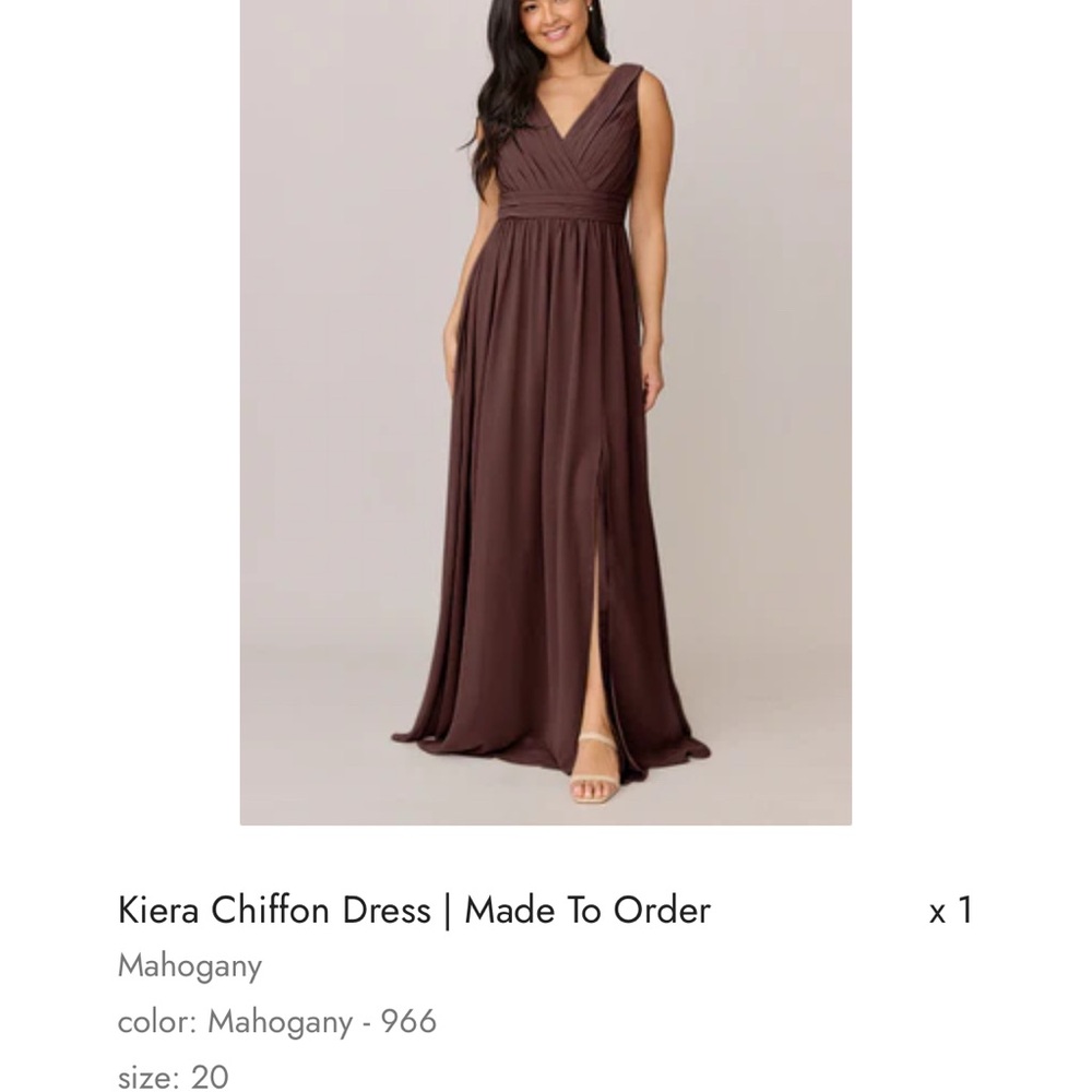 Revelry Mahogany Chiffon Maxi Dress